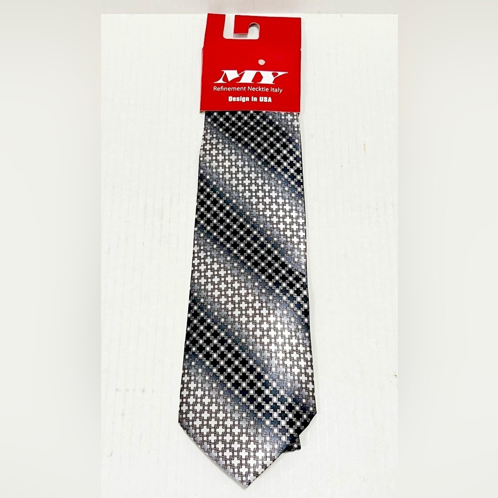 New MY Refinement Black and Grey Tie